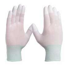 13G White Nylon Knit PU Fingertip coated General Purpose Work Gloves